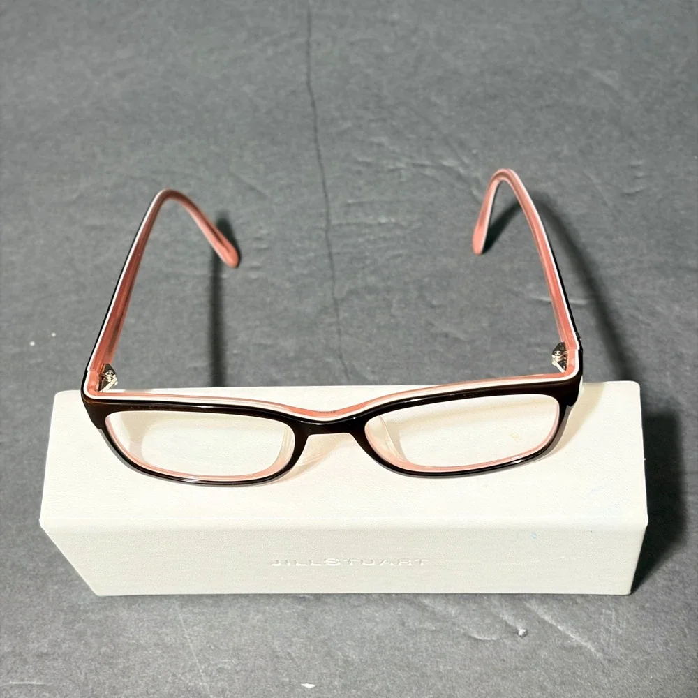Jill Stuart Brown Pink Rectangular Eyeglasses JS601632-2 with Case